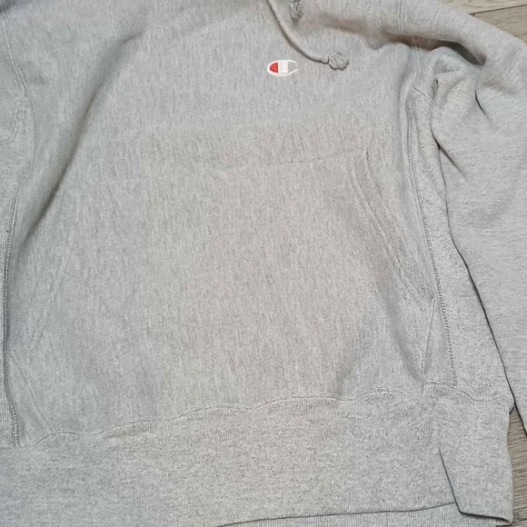 Men's Champion White Reverse Weave Small Hoodie Inside Fleece - Picture 3 of 6